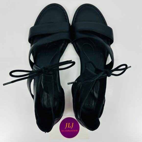 Born Women's Casma Black Leather Ankle Tie Flatform Gladiator Sandals Size 8 - Picture 9 of 11